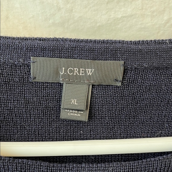 J.Crew Navy Sweater Tunic w/ Pockets Size XL 100% Merino Wool - Picture 2 of 8